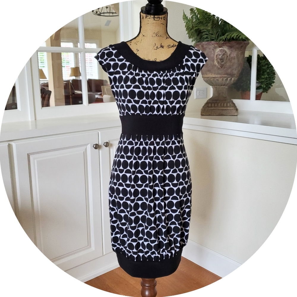 WHBM Black and White Dress